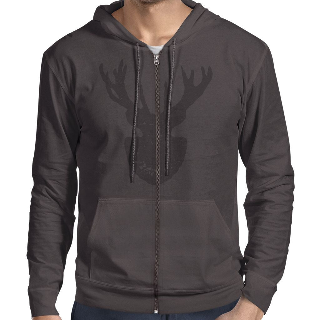 Nexa Rust Extras 'v' Deer Head Trophy Zippered Hoodie